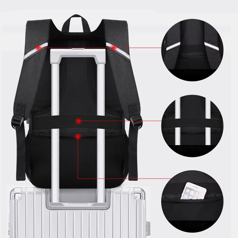 Män Usb-laddning Stor Kapacitet Kamouflage Stöldskydd Business Casual 14-tums Bärbar Datorväska Ryggsäck