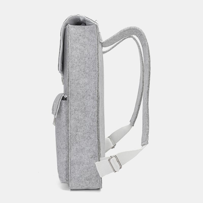 Unisex Filt Med Stor Kapacitet Ventilerande Ryggsäck Med Flera Fickor Enfärgad Casual Lättvikts Resväska