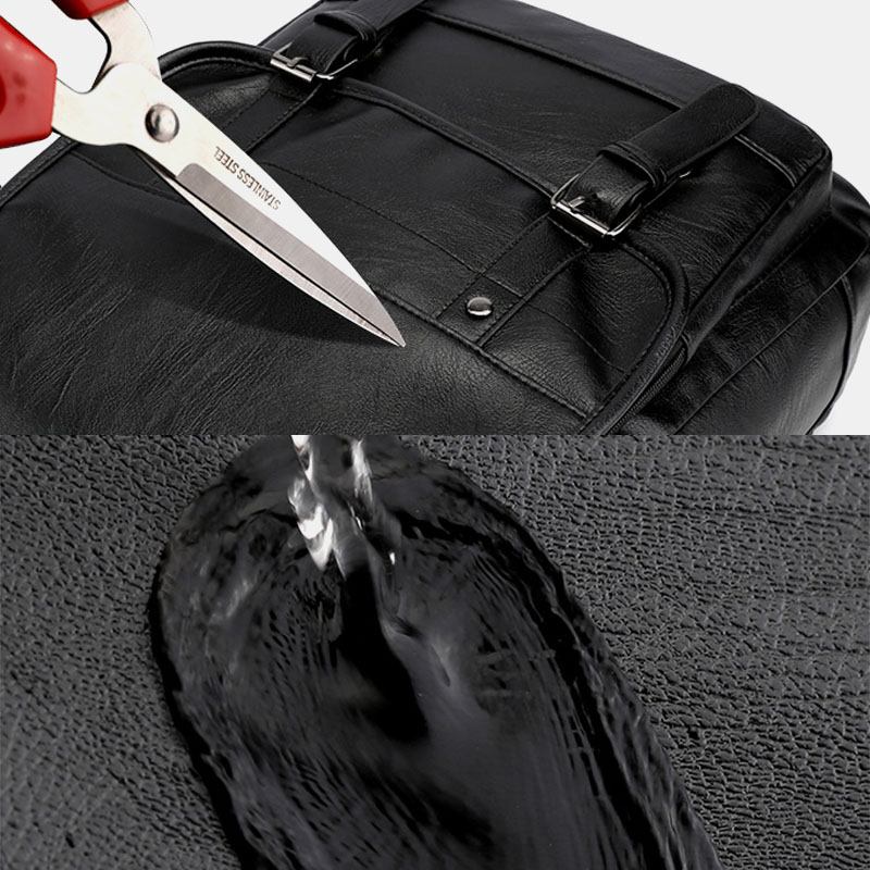 Vintage Stöldskyddsryggsäck I Konstläder Business Bag För Män
