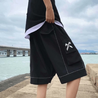6-punktshorts Herr Tide Brand Hong Kong Style High Street Fempunktsbyxor Lösa Raka Casual Byxor Sommar Ytterkläder Trend