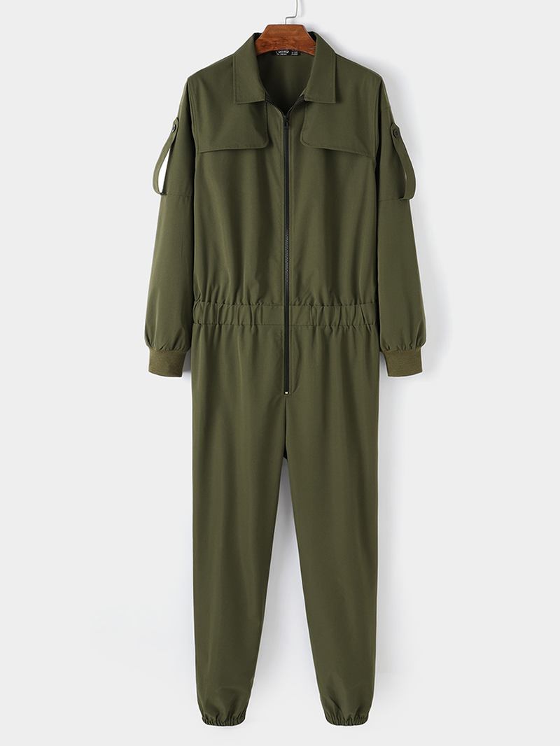 Blixtlås För Herr Med Lapelkrage Fritid Jumpsuit