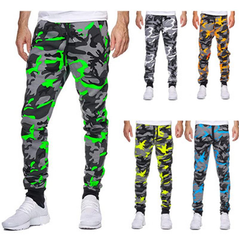 Casual Camouflage Mid-wist High-stretch Med Tryck Stretch Sports Jogging Byxor