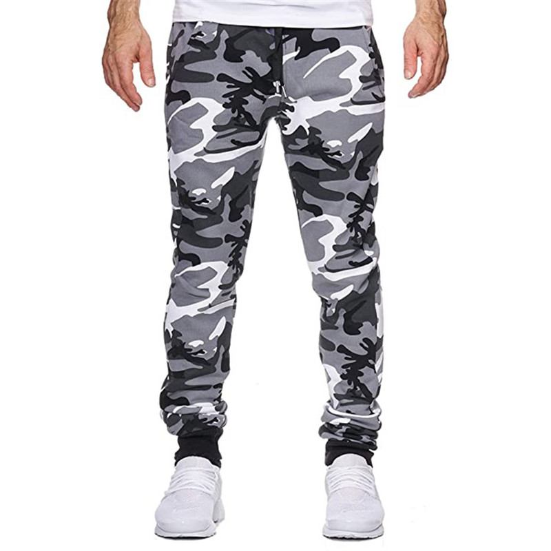 Casual Camouflage Mid-wist High-stretch Med Tryck Stretch Sports Jogging Byxor