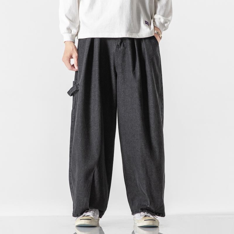 Denim Casual Workwear Byxor Med Vida Ben Och Raka Ben