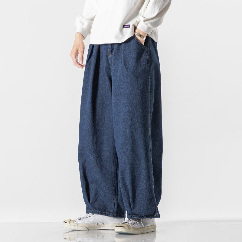 Denim Casual Workwear Byxor Med Vida Ben Och Raka Ben