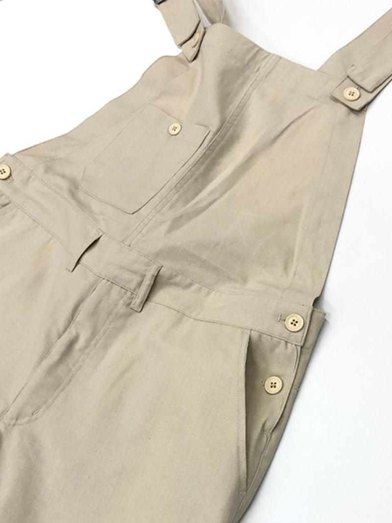 Herr 100% Bomull Loose Ficka Jumpsuit Overall One Pants