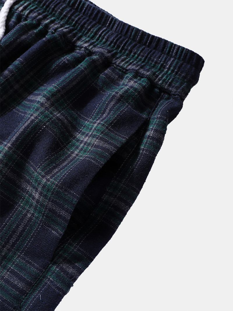 Herr Casual Retro Pläd Bottom Ankellånga Byxor
