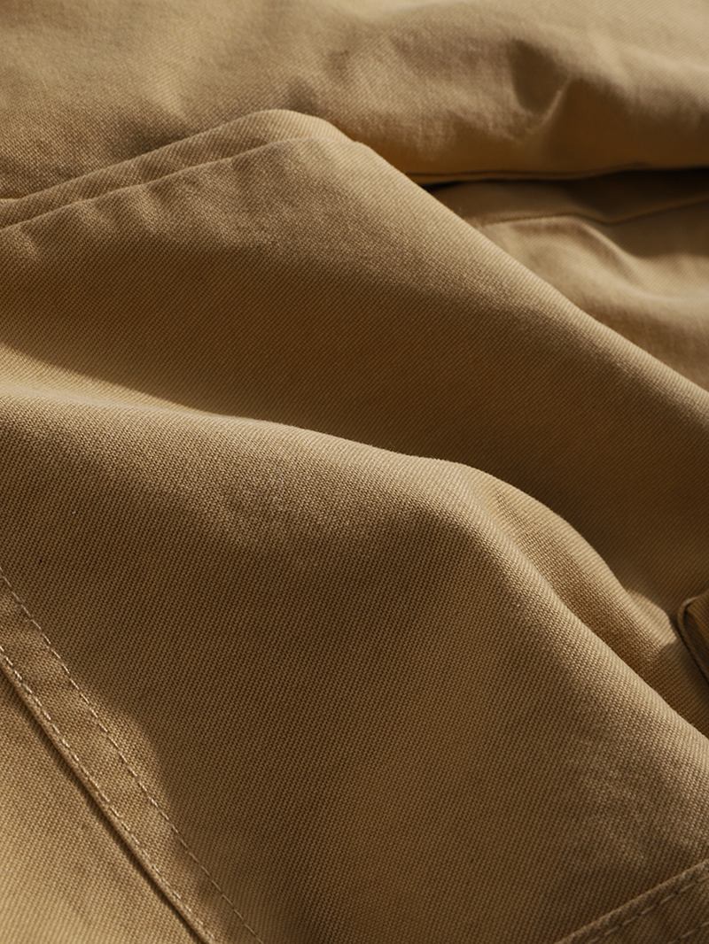 Herr Enfärgad Multi Pocket Dragkedja Fly Mid Waist Casual Byxor