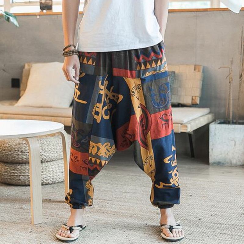 Herr Etniskt Mönster Printe Blommig Harem Yoga Baggy Pants