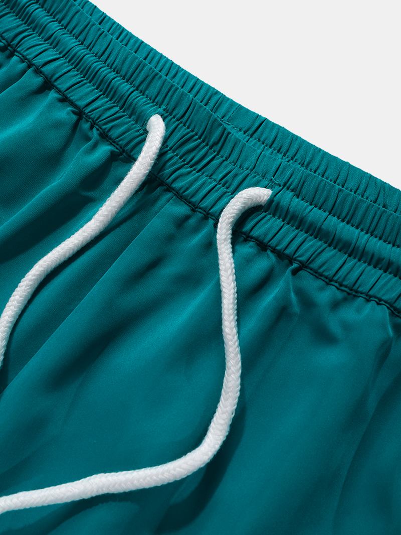 Herr Kontrast Side Stripe Lös Casual Dragsko Manschettbyxor