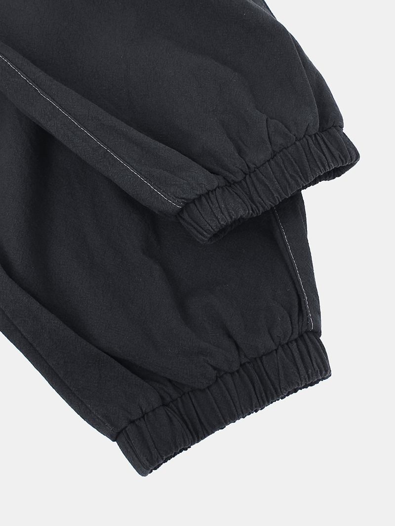 Herr Ombre Bomull Lös Casual Elastisk Midja Dragsko Beam Feet Byxor