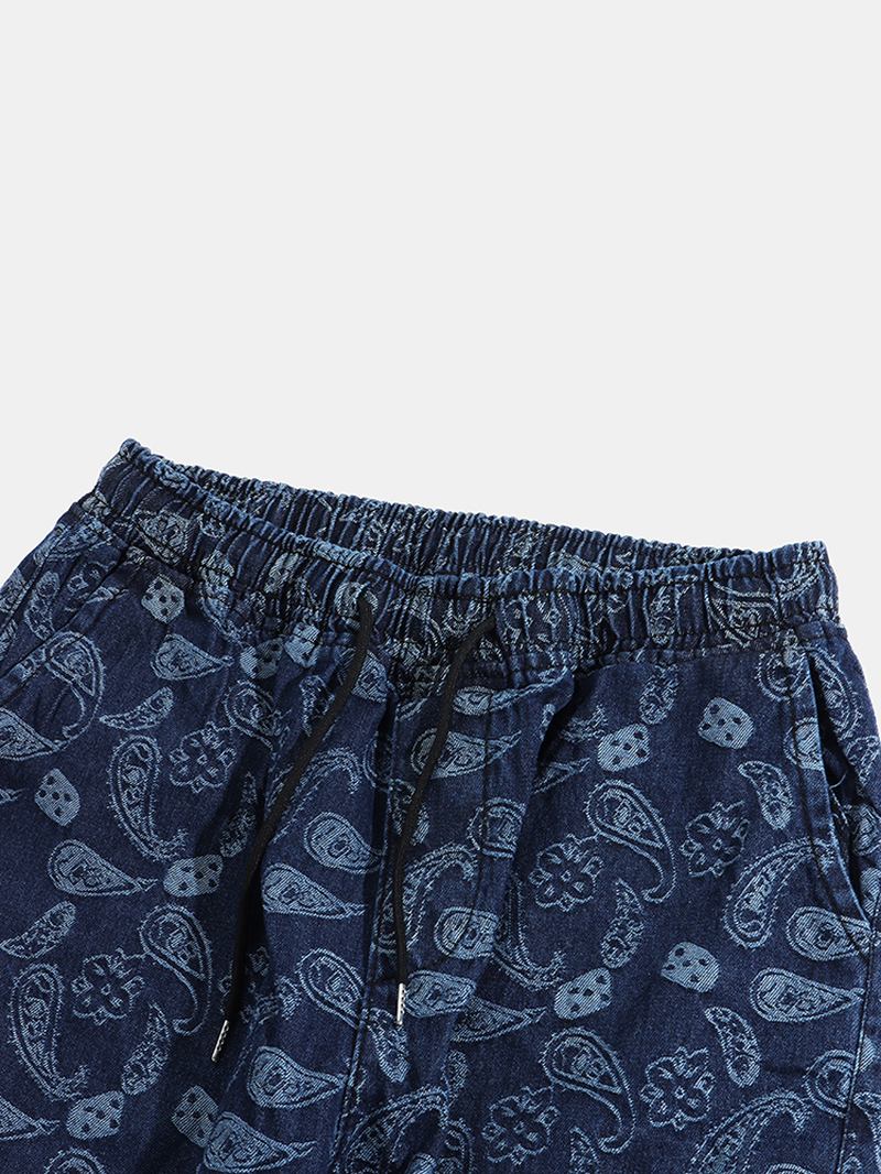 Herr Paisley Med Tryck Dragsko Etnisk Stil Joggingbyxor Med Ficka