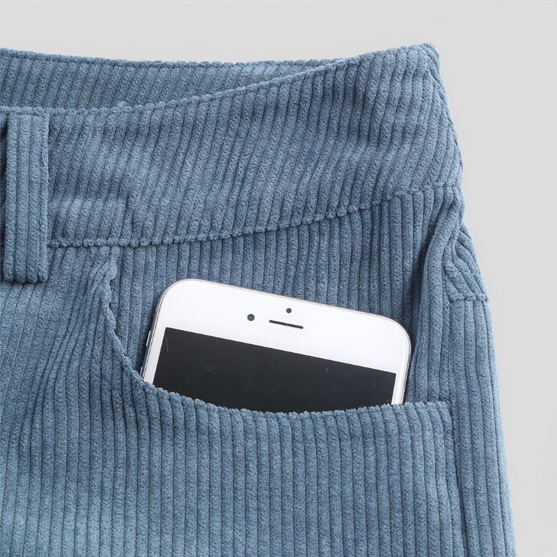 Herr Retro Corduroy Multi Pockets Tjocka Byxor Med Lös Passform
