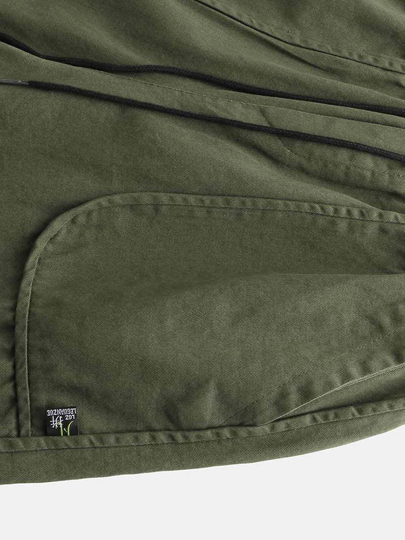 Herrmode Dragsko Ren Färg Elastisk Midja Casual Byxor