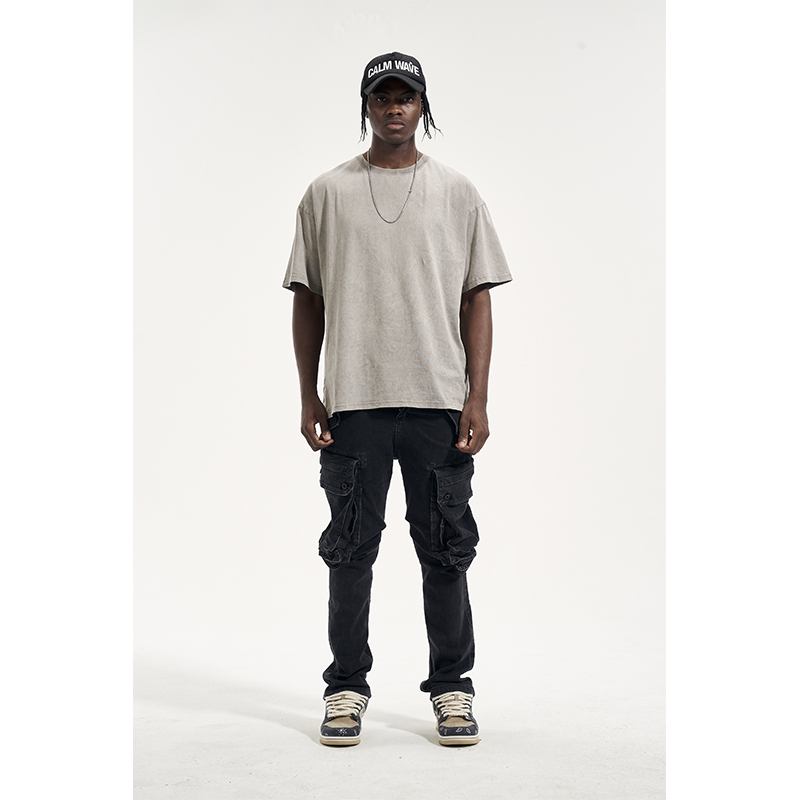 High Street Tvättade Och Slitna Multi-pocket Harem Shell Pants Herr