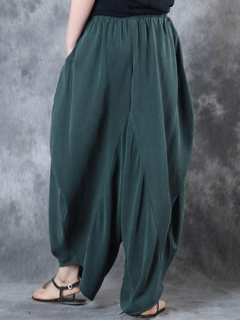Kvinnor Hög Elastisk Midja Lös Harem Baggy Pant