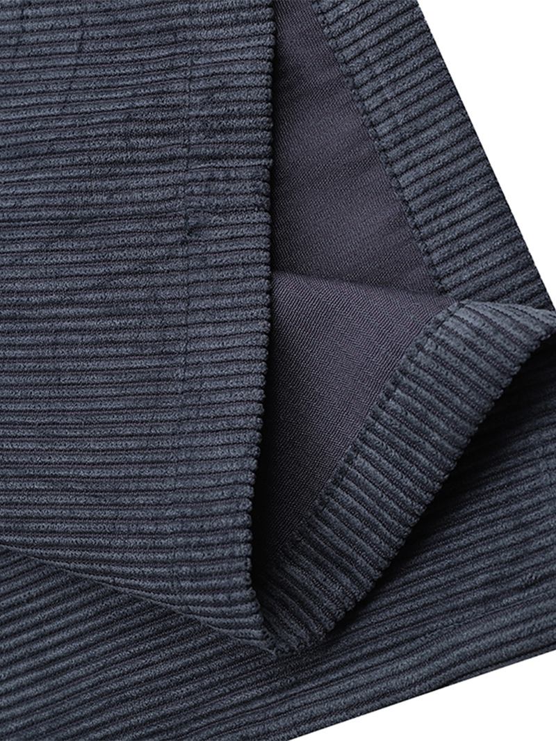 Kvinnor Vintage Corduroy Hög Midja Breda Ben Raka Blixtlås Byxor Med Ficka
