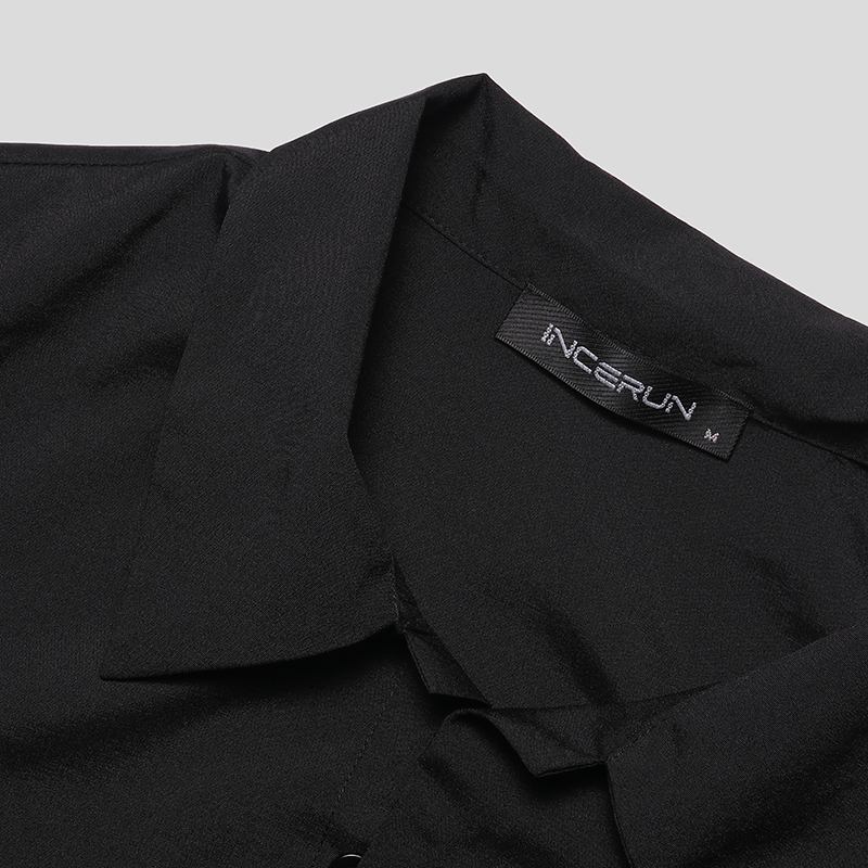 Män Casual Romper Långärmad Jumpsuit Stativ Krage Militär Overall Cargo Byxor