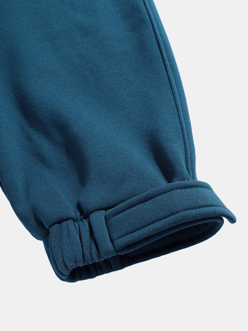 Män Letter Graphics Pocket Dragstring Joggingbyxor