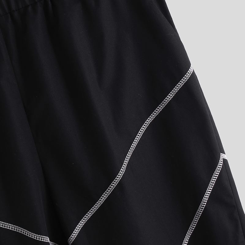 Män Line Cutting Stitching Enfärgade Byxor