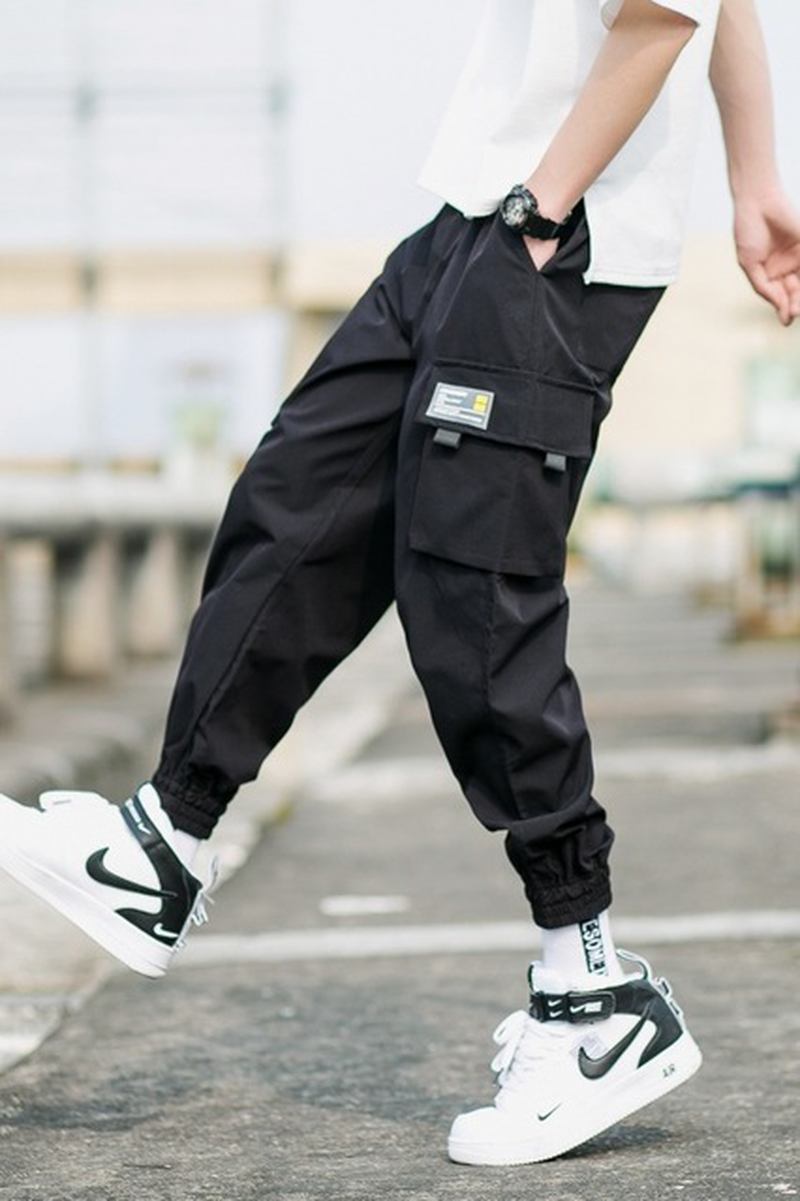 Män Tooling Pants Fötter Harem Pants Slim Pants