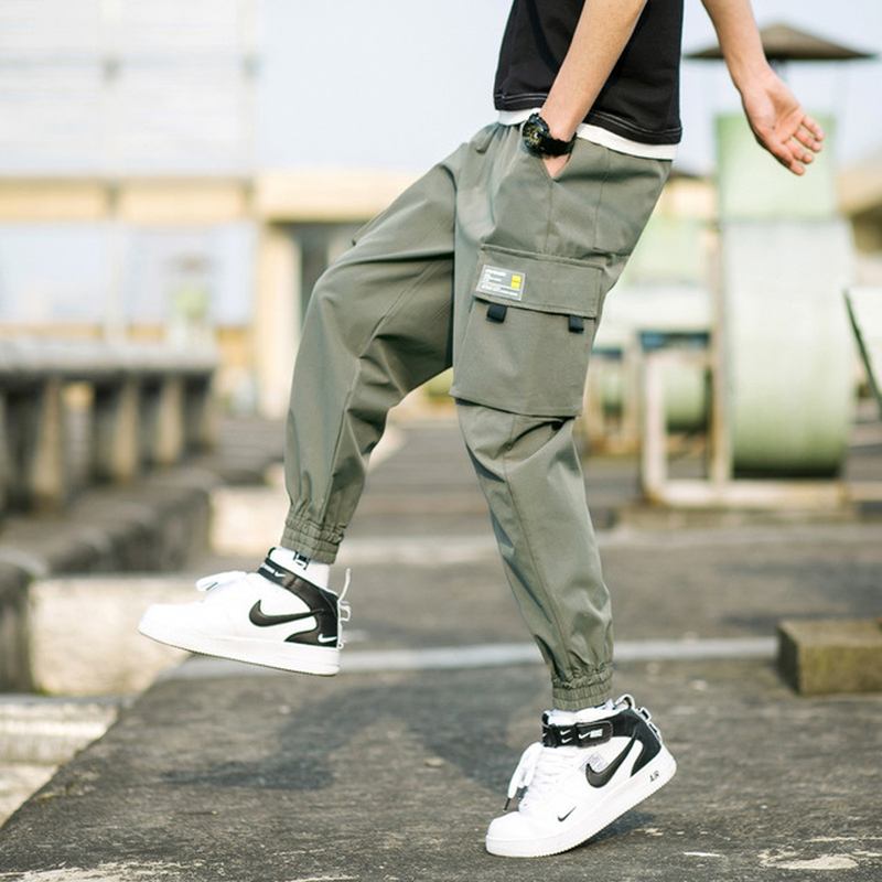 Män Tooling Pants Fötter Harem Pants Slim Pants