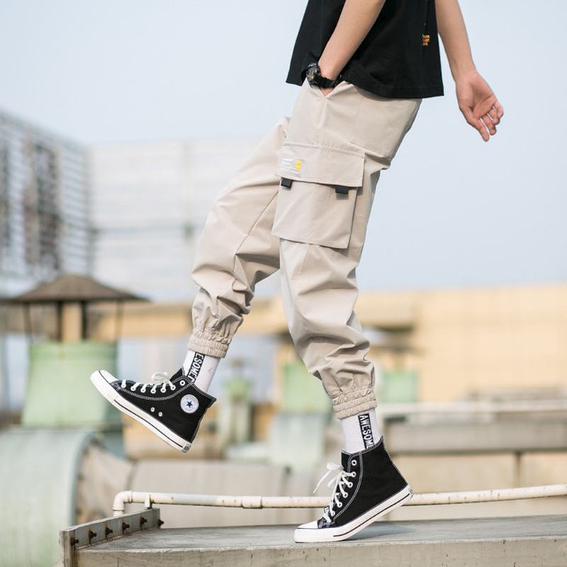 Män Tooling Pants Fötter Harem Pants Slim Pants
