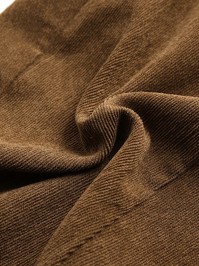 Manchester Elastisk Midja Loose Causal Pocket Byxor
