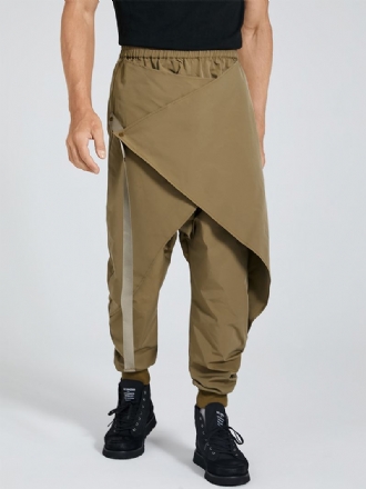 Manligt Mode Patchwork Droppad Grenbyxor