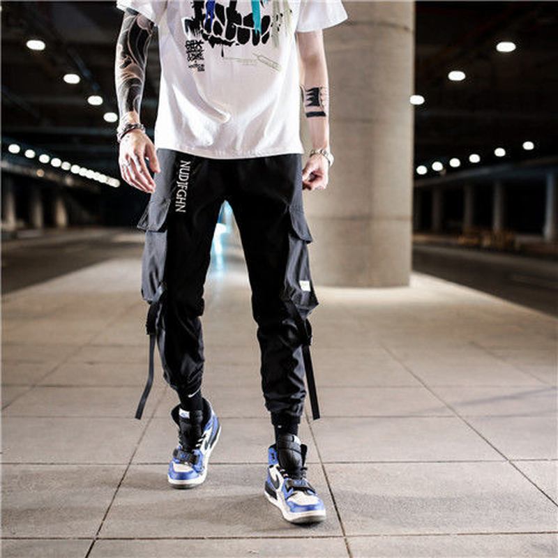 Overall Herr Vår Och Sommar Koreansk Stil Cropped Byxor Trendfunktion Vind