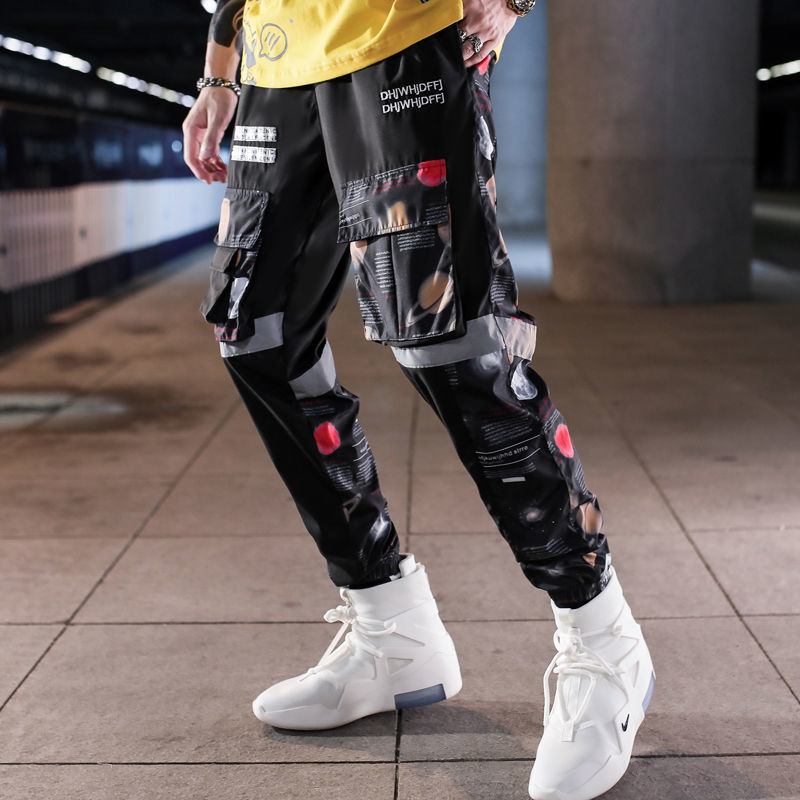 Overall Herr Vår Och Sommar Koreansk Stil Cropped Byxor Trendfunktion Vind