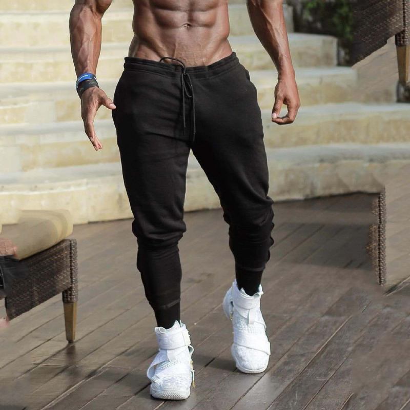 Slim-fit Enfärgade Muscle Cropped Ben Byxor